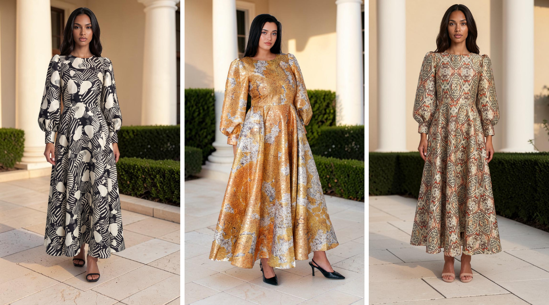 Meet the New Colors in Our Best-Selling Brocade Dress with Bishop Sleeves
