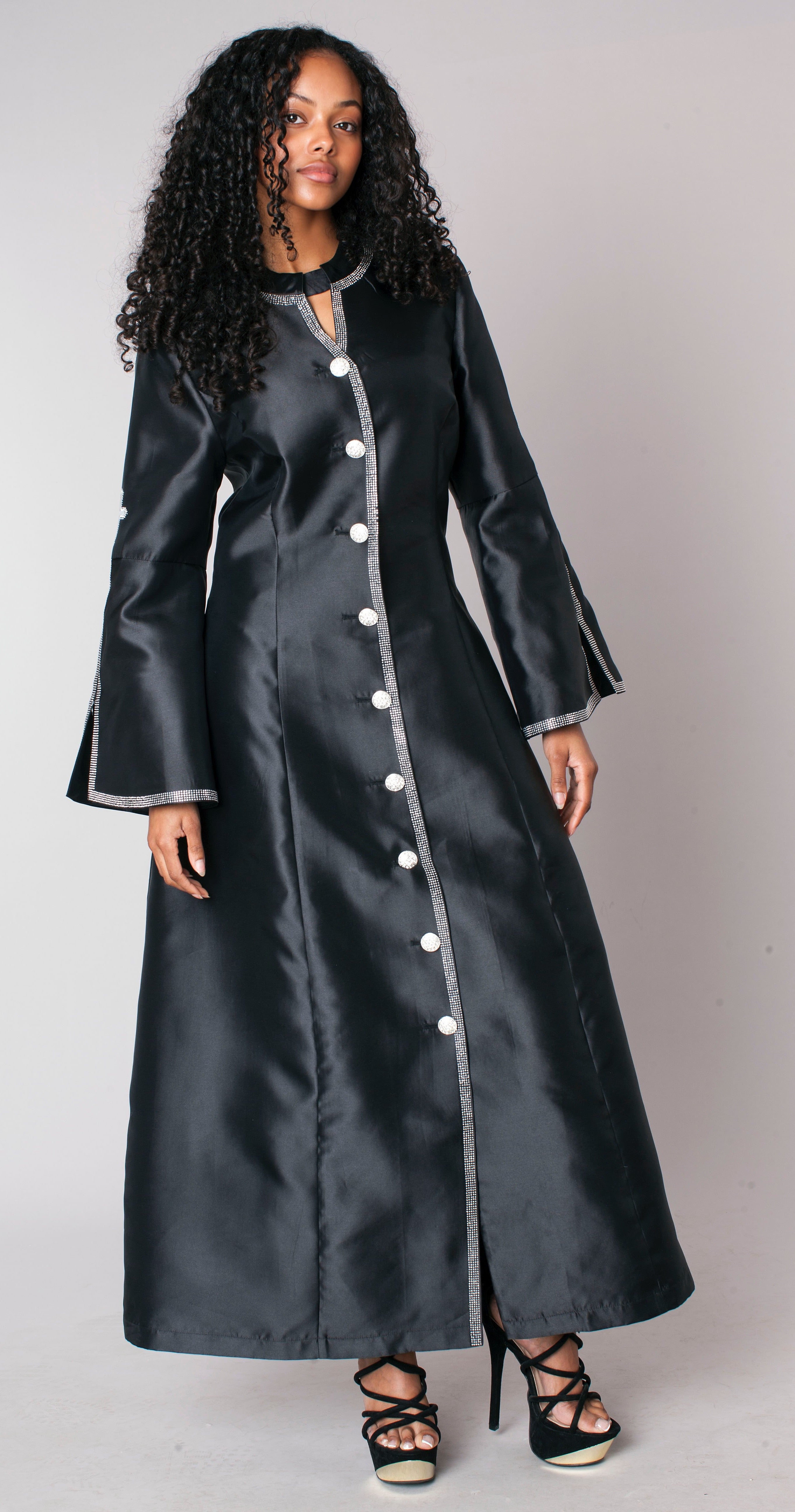 Cross Pic Robe Plus Size Rhinestone Trim Cross Clergy Robe - 41083W – Tally Taylor