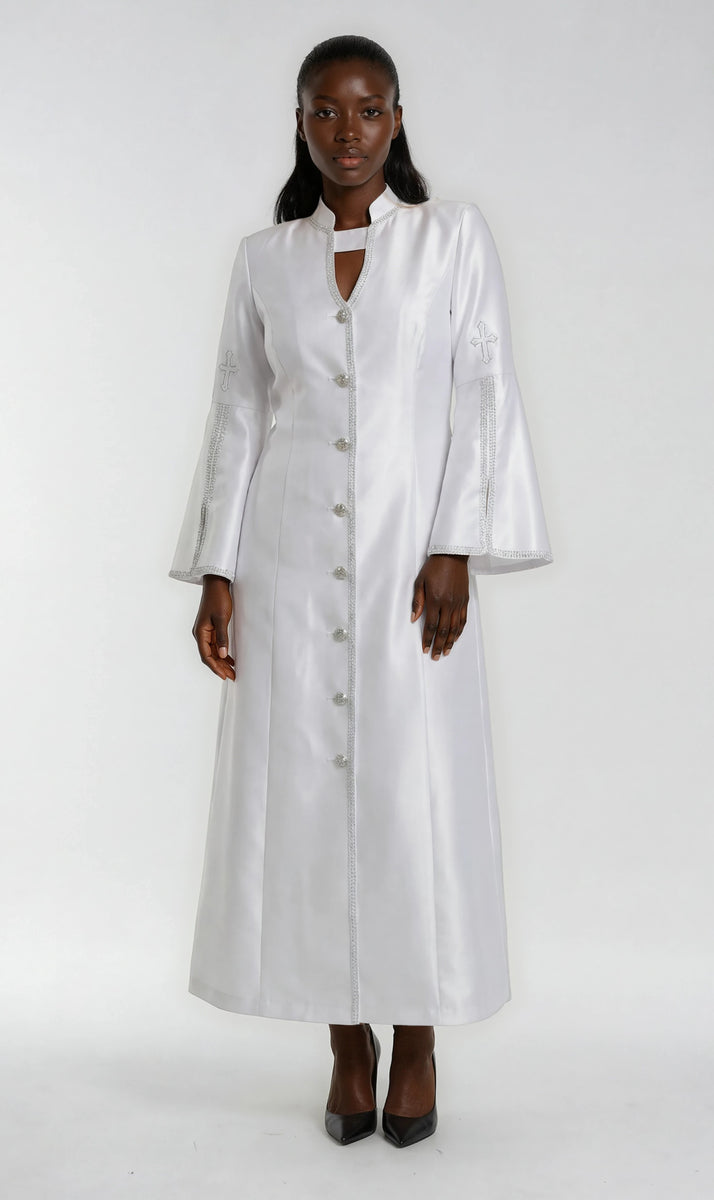 Rhinestone Trim Cross Clergy Robe - 41083 – Tally Taylor