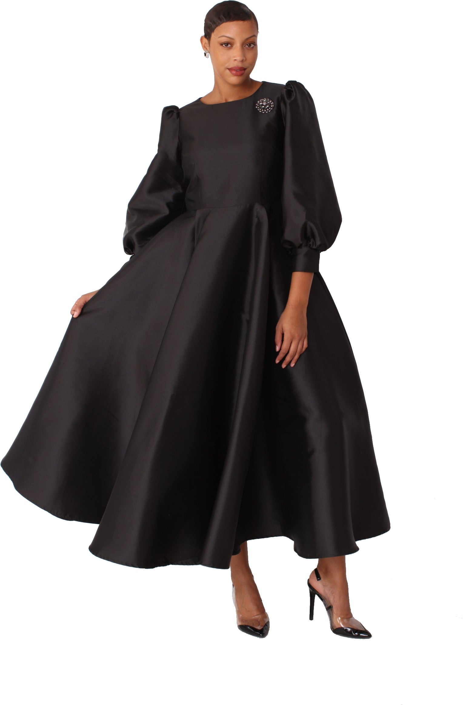 Elegant Long Dress with Bishop Sleeves - 4820 Tally Taylor Elegant Long Dress with Bishop Sleeves - 4820 Tally Taylor
