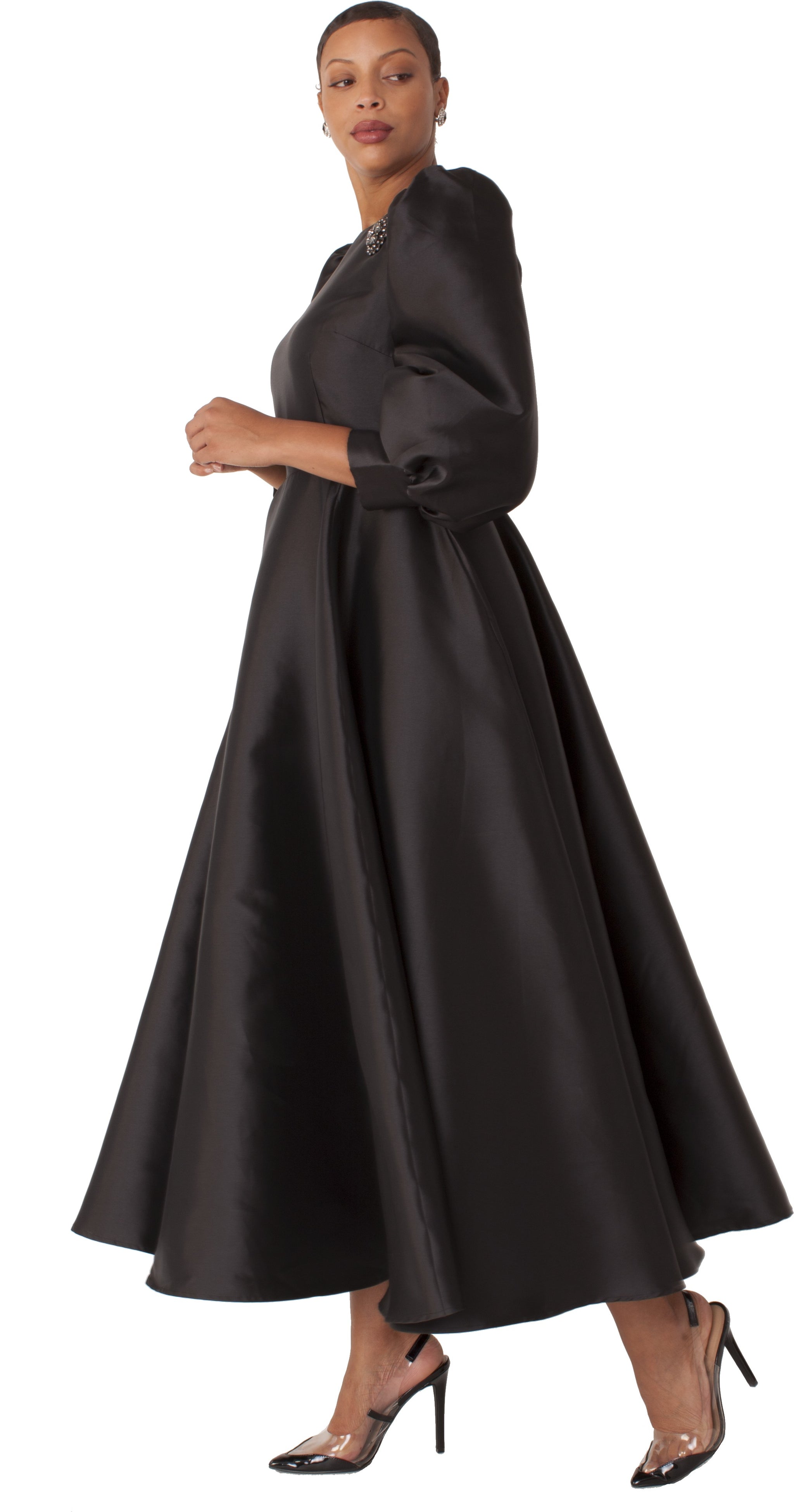 bishop sleeve dress Floor-length A-line bishop sleeves detail long dress – John Paul Ataker main image 1