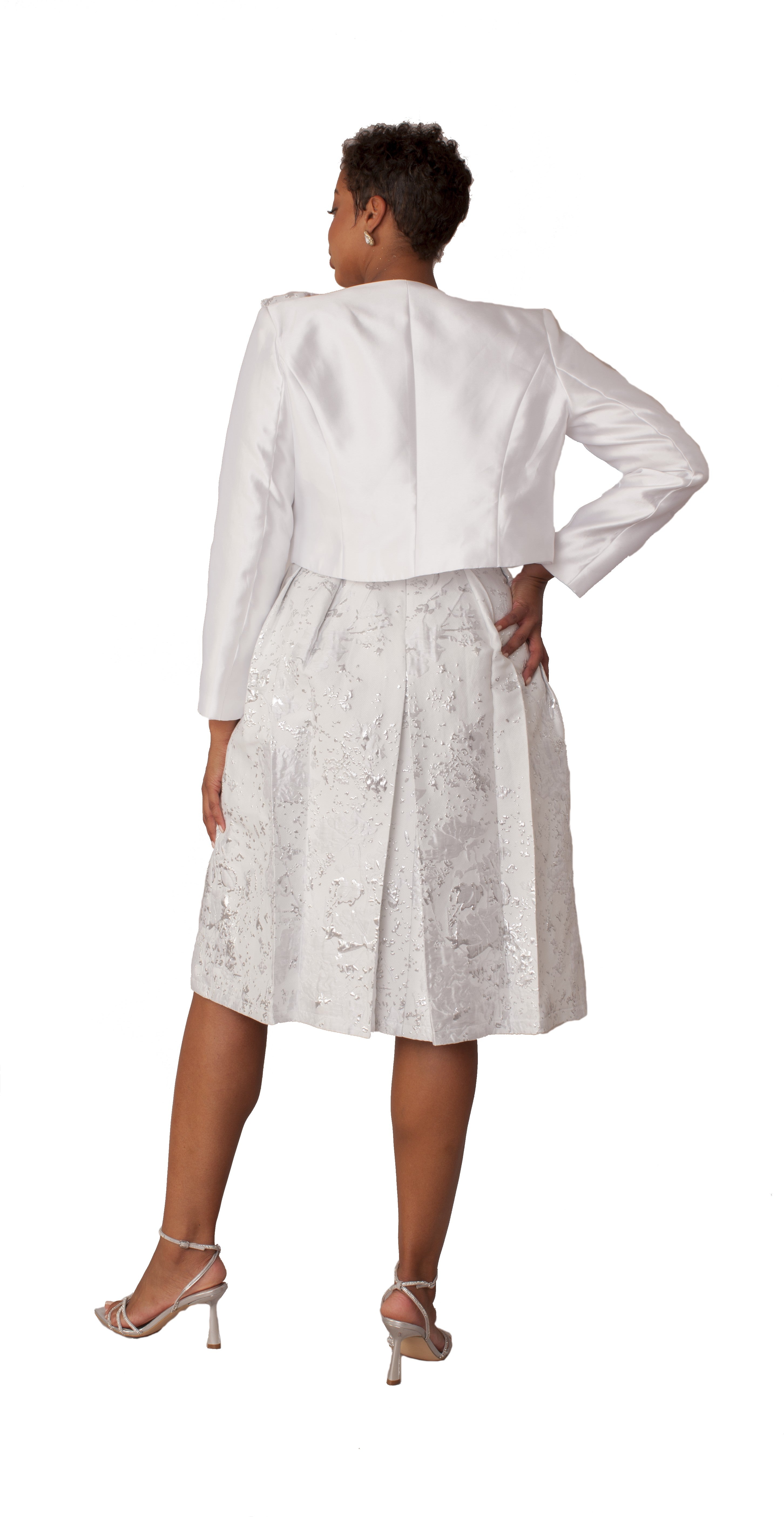 silver dress and jacket Modern Silver Lace & Satin Bride Mother Dress with Jacket