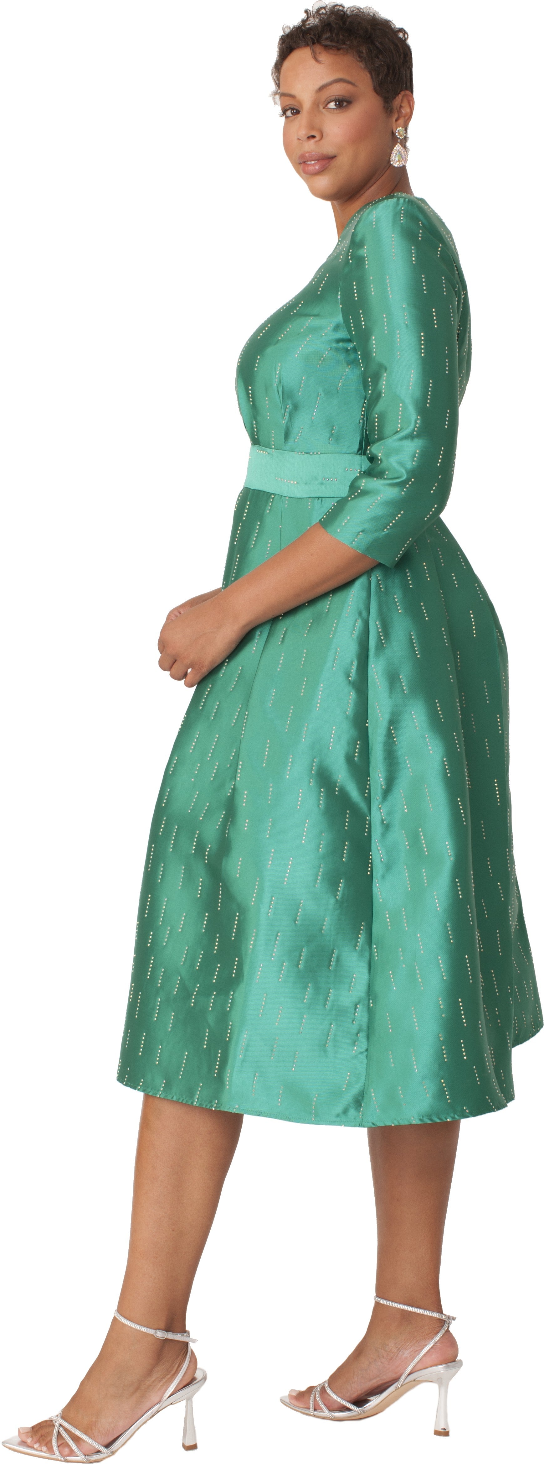 White Shimmer A-Line Tea Length Dress Tally Taylor White Shimmer A-Line Tea Length Dress Tally Taylor
