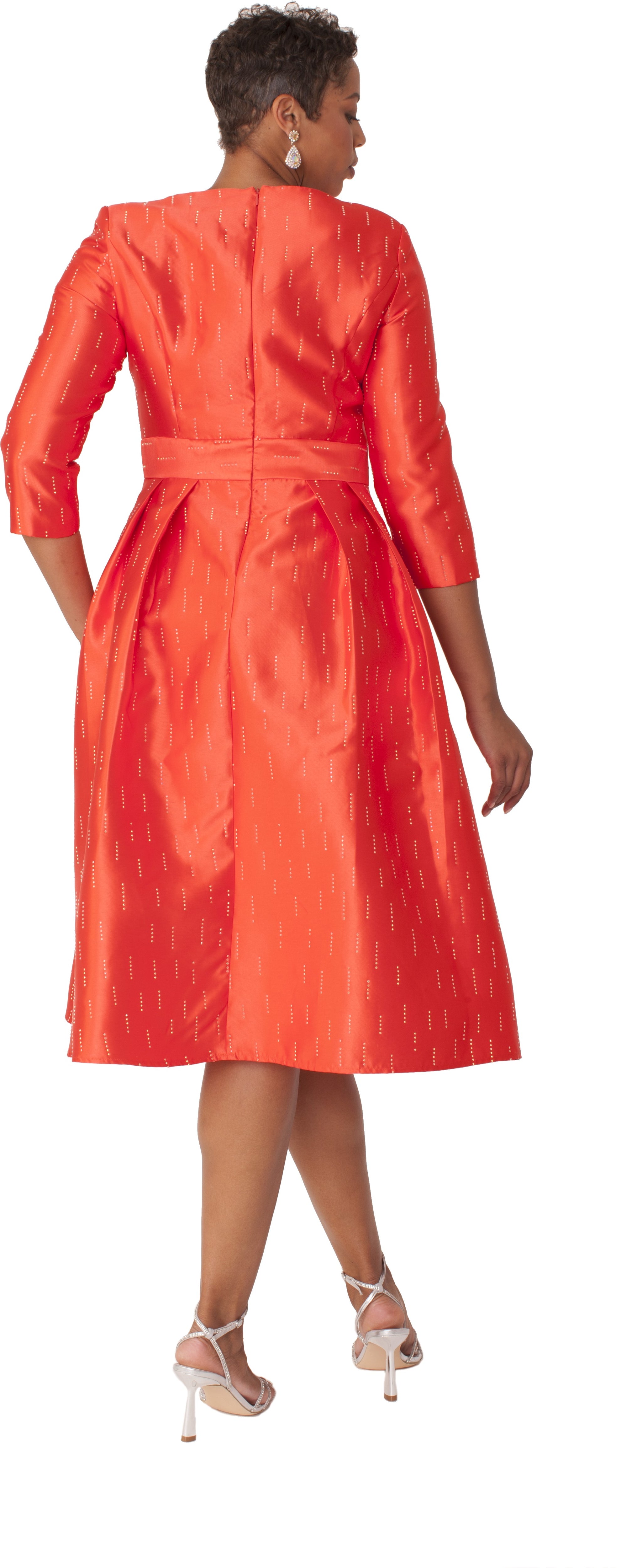 White Shimmer A-Line Tea Length Dress – Tally Taylor