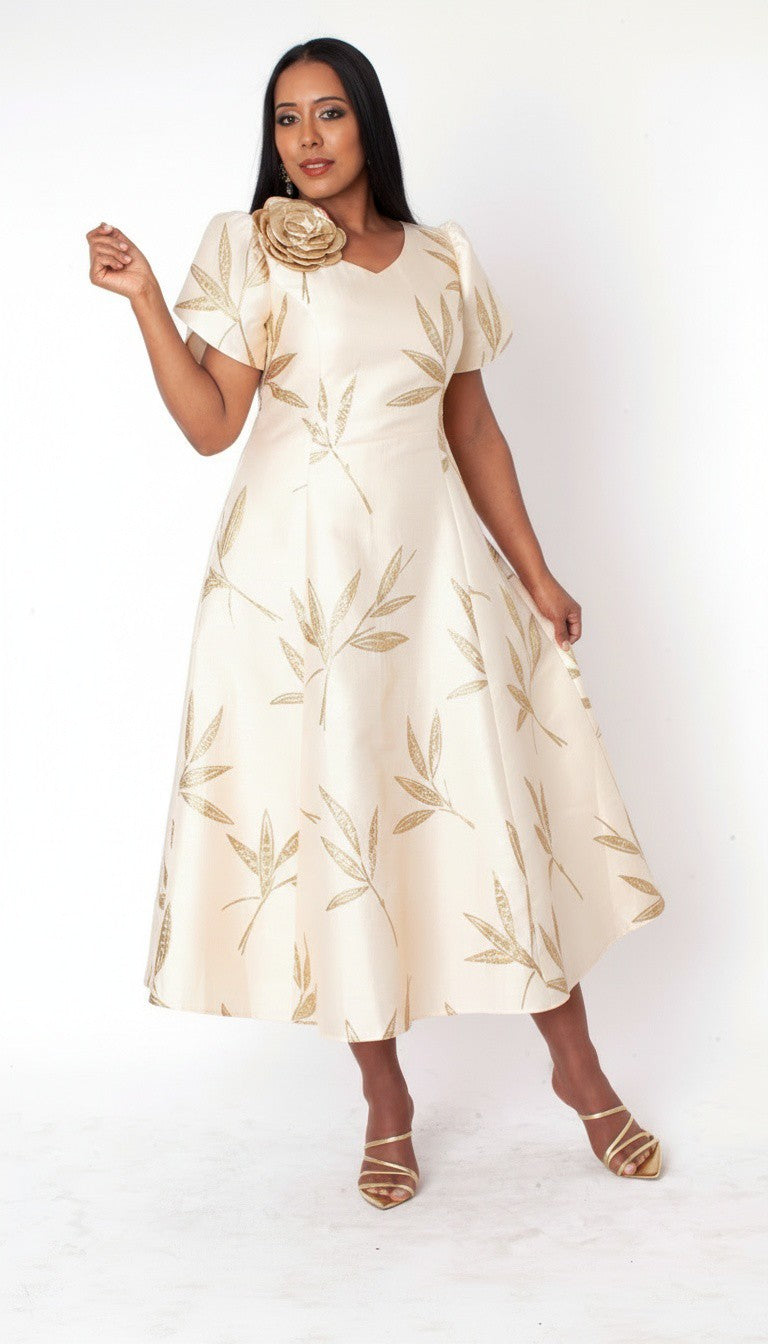 Golden Leaf Fit & Flare Midi Dress Golden Leaf Fit & Flare Midi Dress