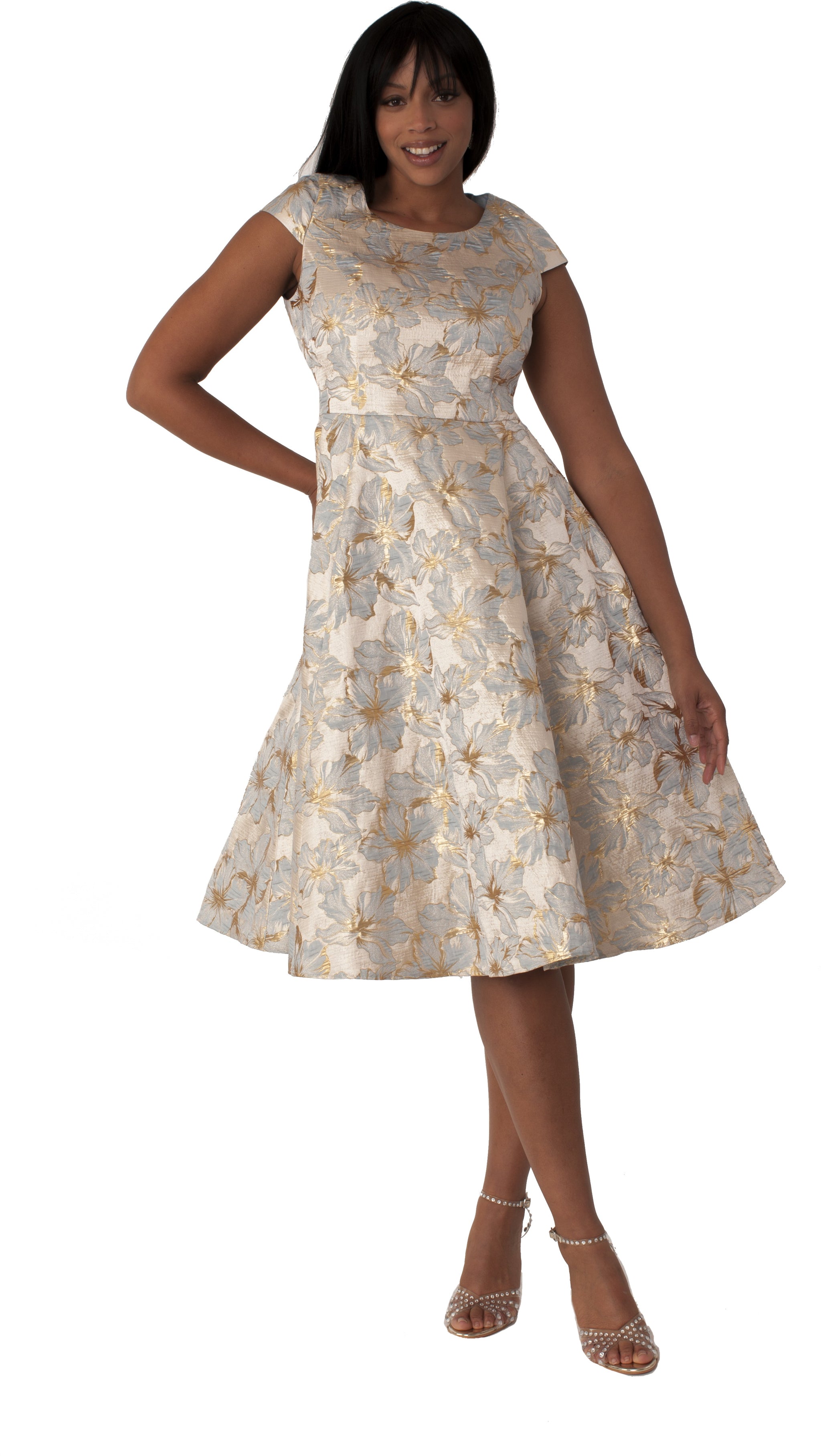 Plus Size Floral Brocade Church Dress with Jacket- 4819W – Tally Taylor