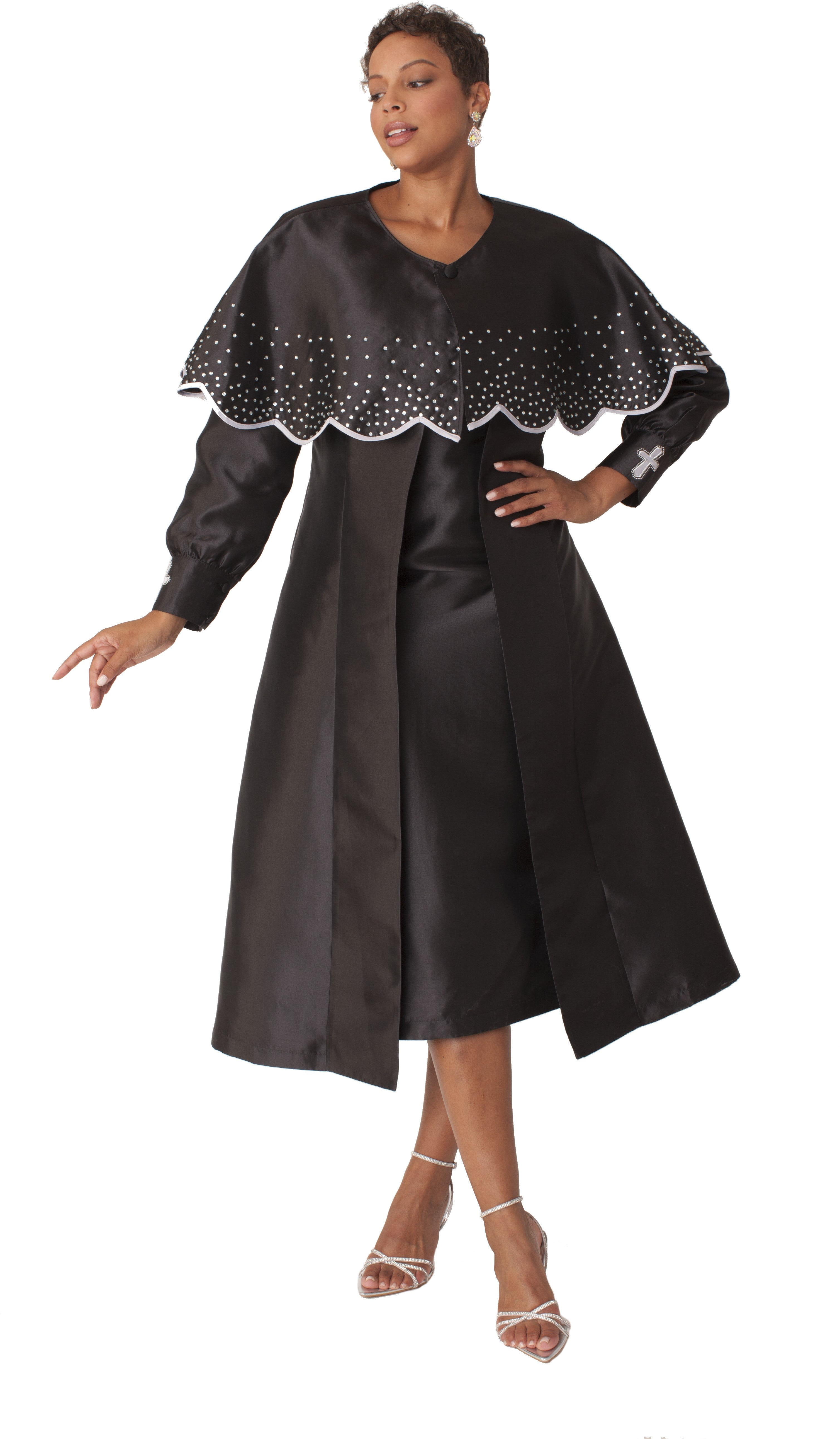 Church Suits with Matching Cape Black / 12 Church Suits with Matching Cape Black / 12