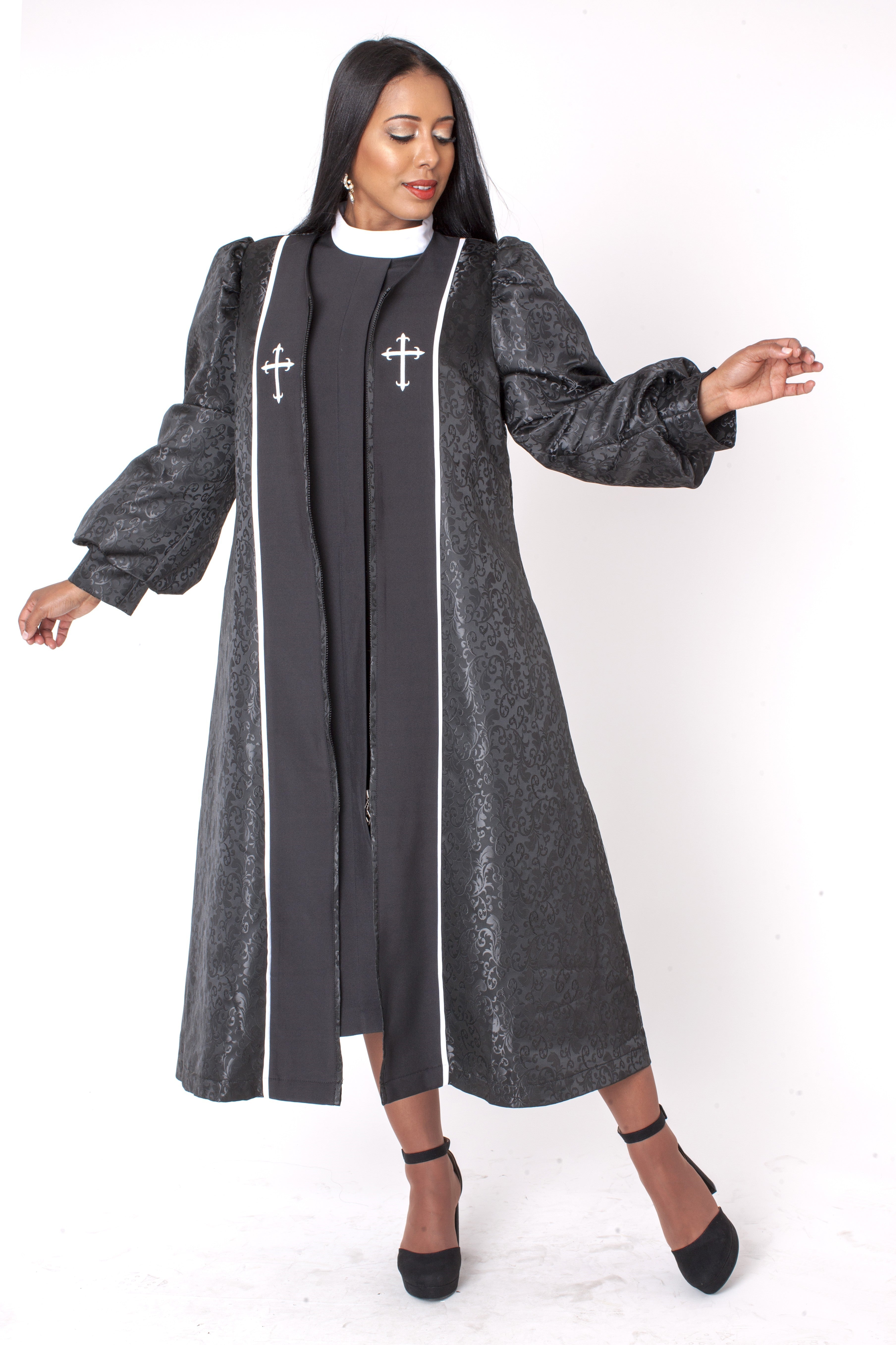 Plus size Two-Piece Brocade Clergy Robe 41071W Tally Taylor Plus size Two-Piece Brocade Clergy Robe 41071W Tally Taylor