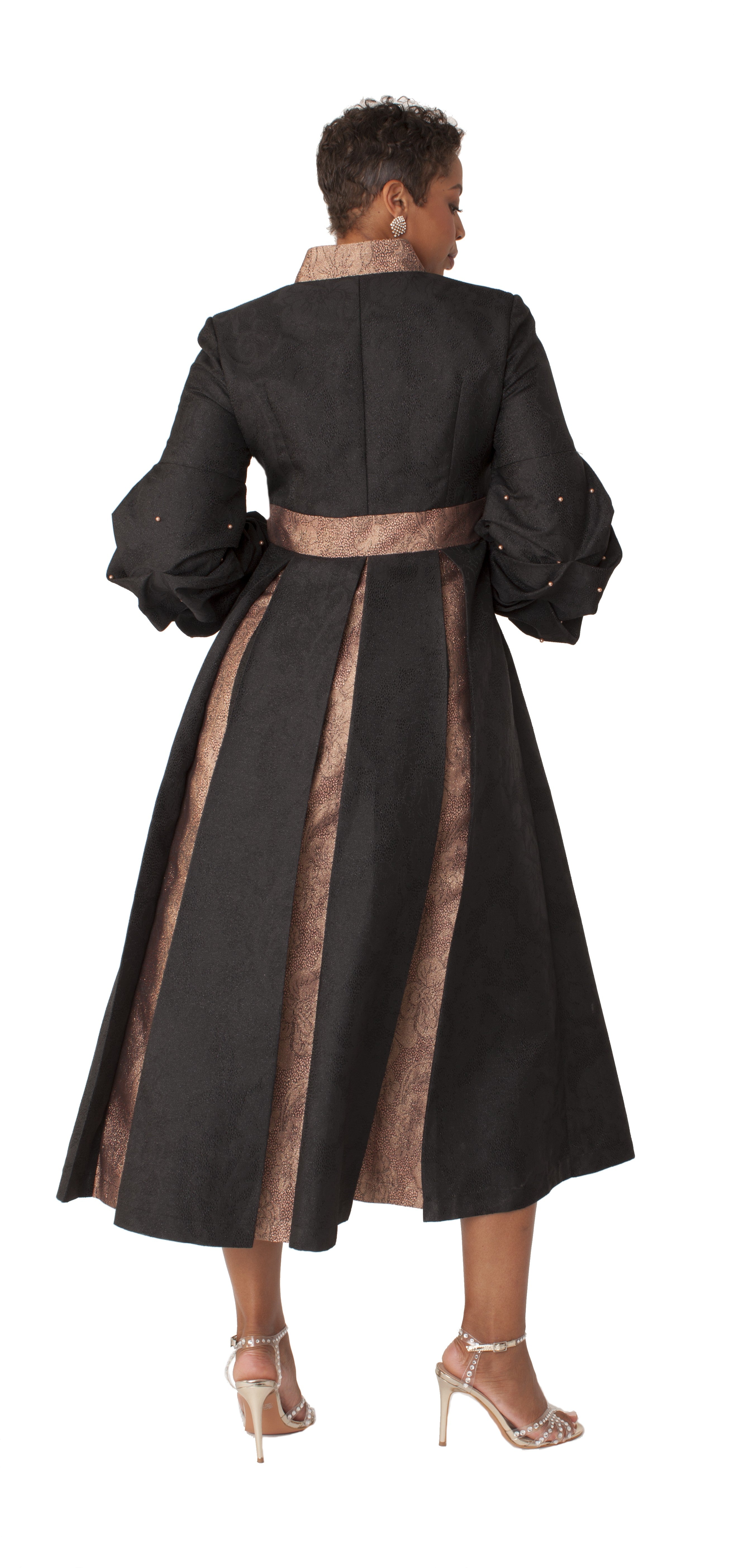 Plus Size Formal Church Coat Dress with Puff Sleeves and Pearl Cross –  Tally Taylor