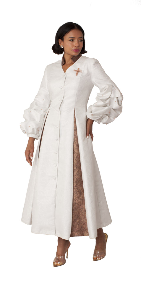 Plus Size Formal Church Coat Dress with Puff Sleeves and Pearl Cross –  Tally Taylor