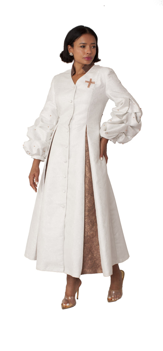 Plus Size Formal Church Coat Dress with Puff Sleeves and Pearl Cross BLACK/GOLD / 16W Plus Size Formal Church Coat Dress with Puff Sleeves and Pearl Cross BLACK/GOLD / 16W